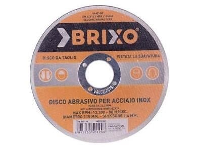 DISCO ABRASIVO BRIXO PER FERRO DIAMETRO 115 SPESSORE MM.1.00 CONFEZIONE PZ. 100