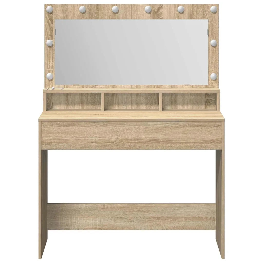 Tavolo da Trucco con specchio Rovere Sonoma 100 x 41 x 135 cm 865102
