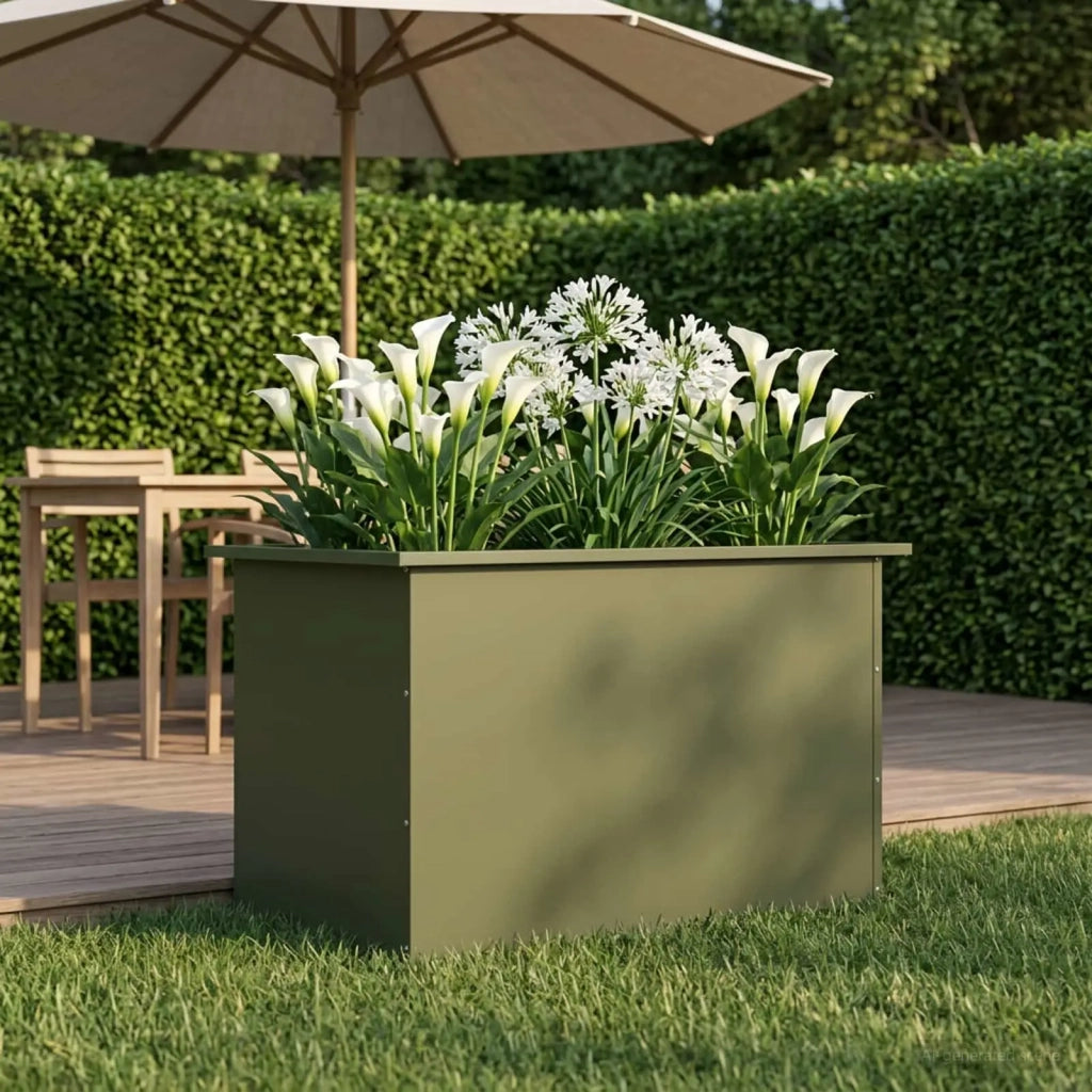 Fioriera da giardino con LED Verde Oliva 50 x 80 x 48 cm 8008216