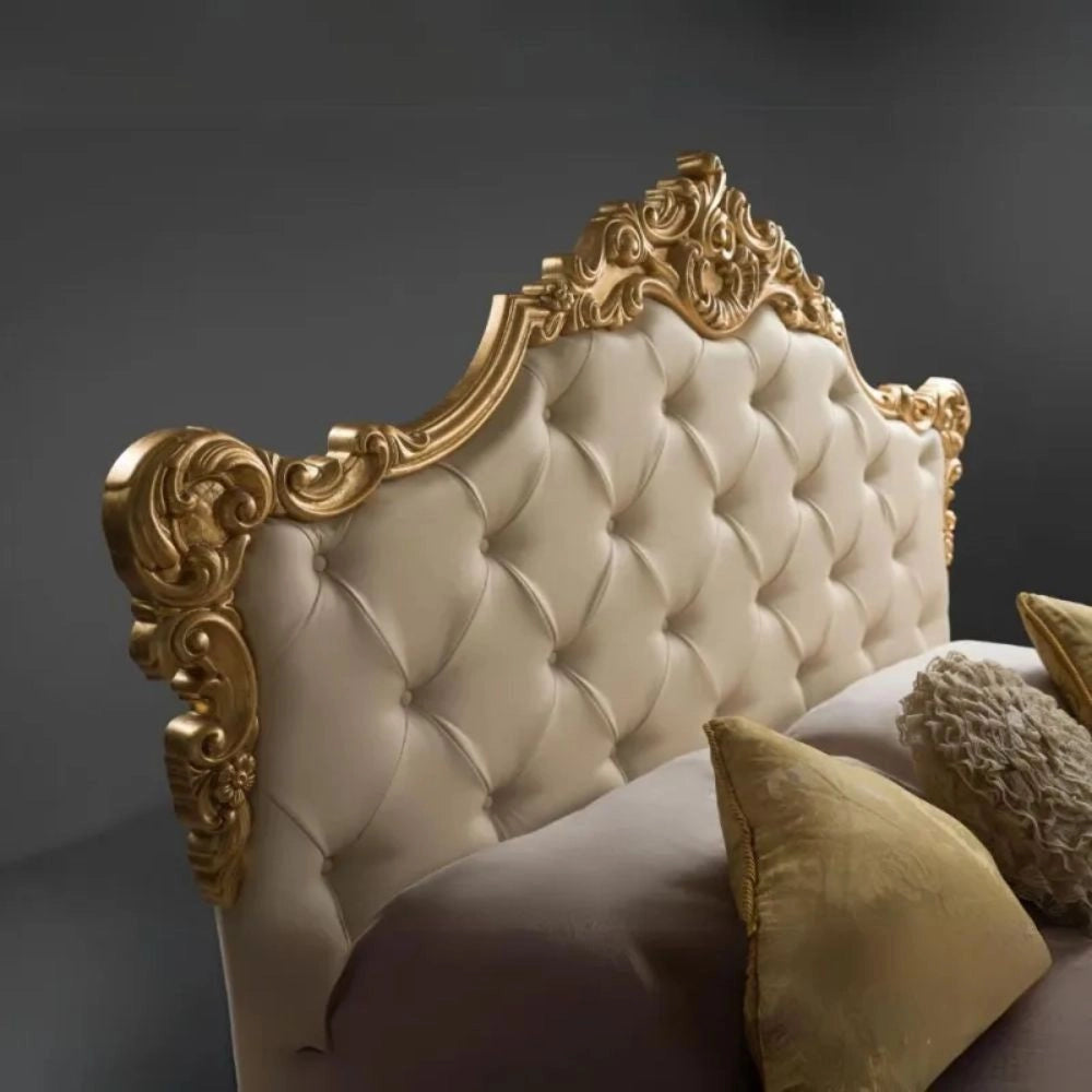 Letto matrimoniale con contenitore Savoia colore crema