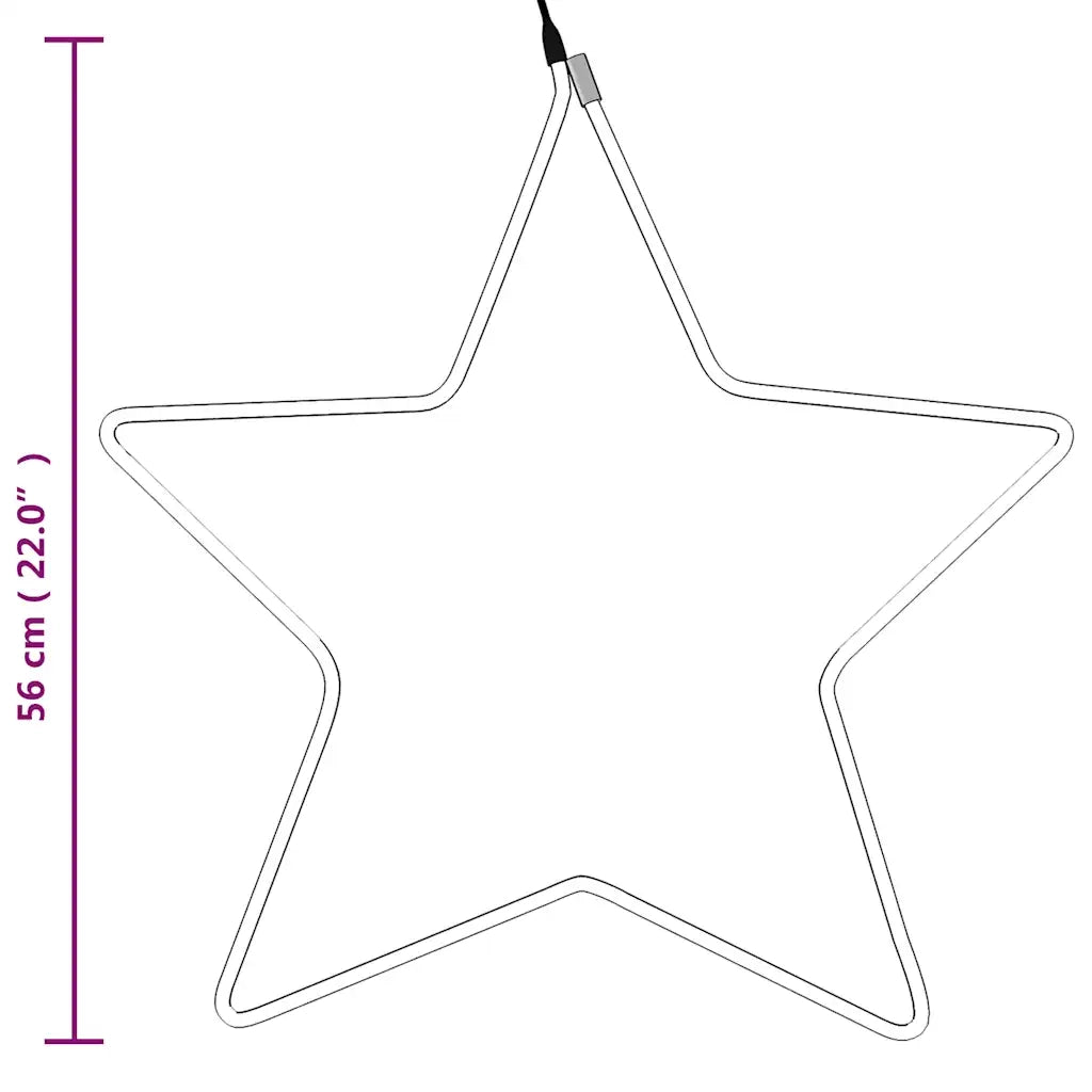 Figura Stella Natalizia con 48 LED Bianco Caldo 56 cm 343292