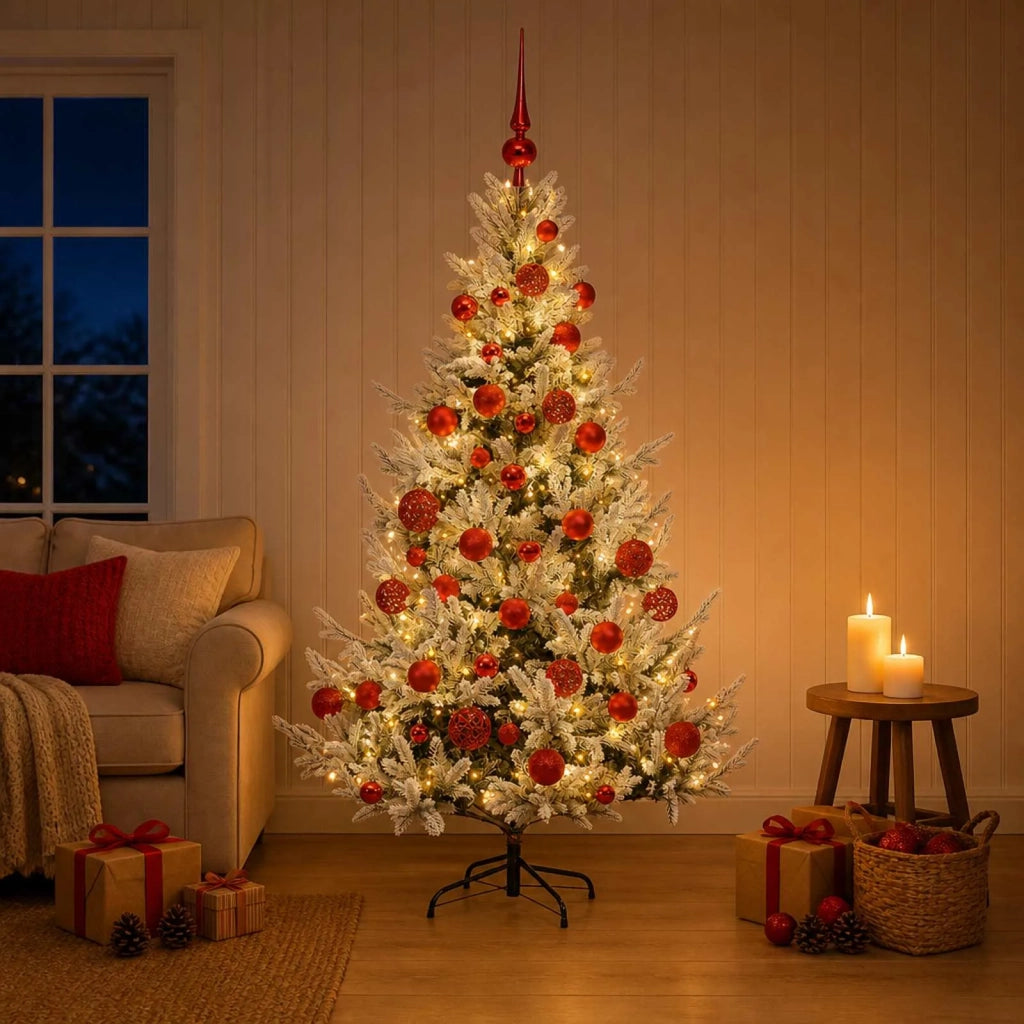 Albero di Natale artificiale con palline 150 cm 150 LED 3465880