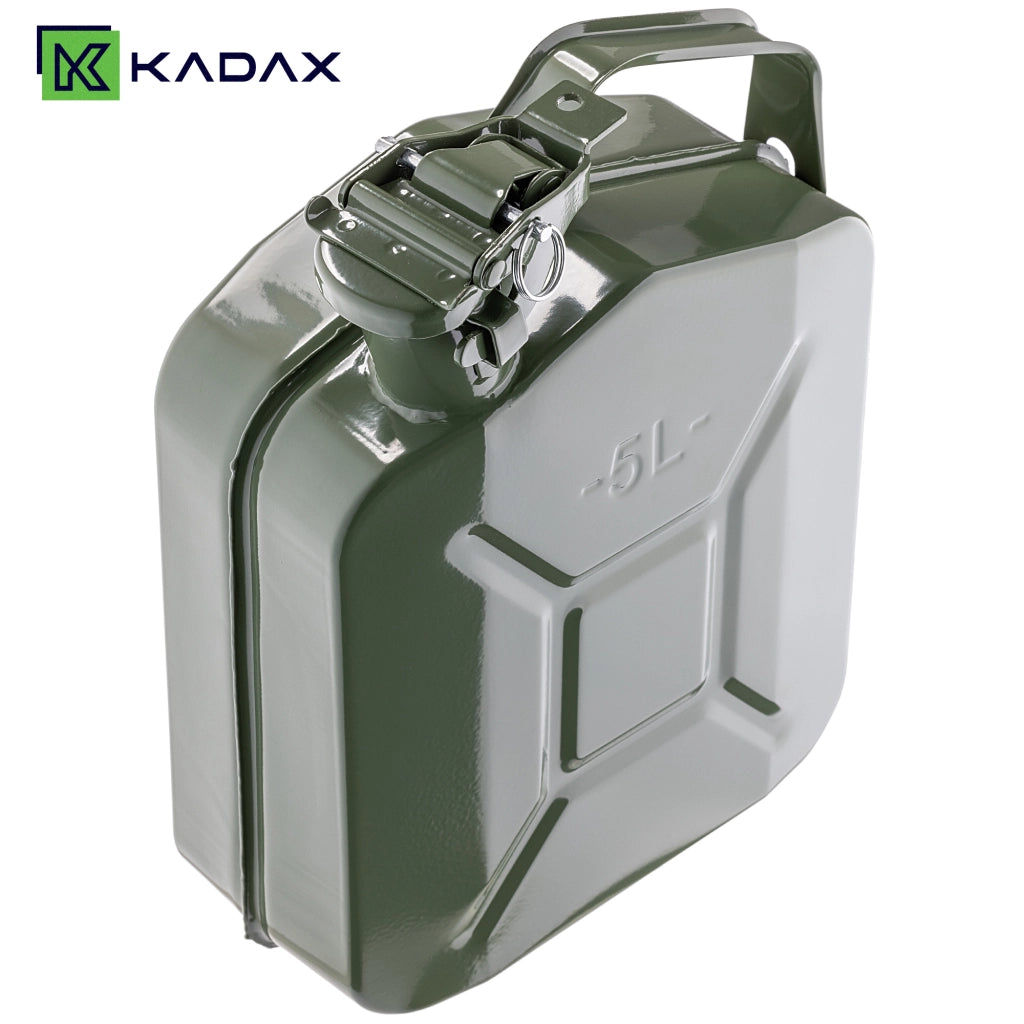 Tanica di carburante KADAX da 5 litri, contenitore per acqua e olio, tanica in metallo.