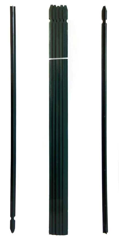10pz paletto plastificato per recinzioni sezione a t mm 30x30x3 h250 cm verde cod:ferx.74297.stock