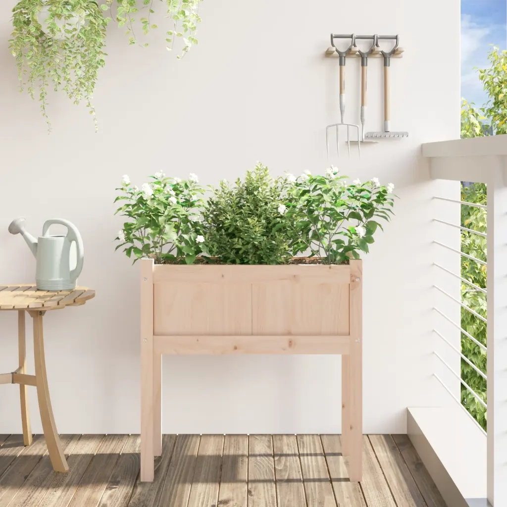 Fioriera da Giardino con Gambe 70x31x70 cm Legno Massello Pino 837554