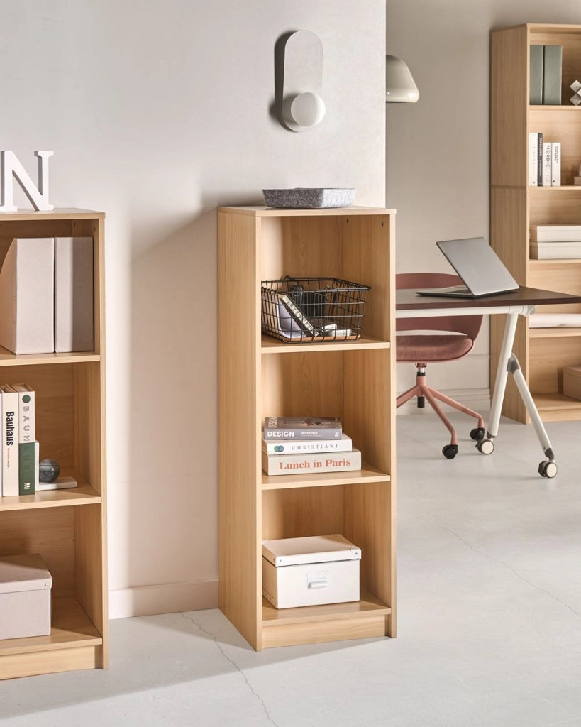 Libreria a 3 ripiani in truciolare 40 x 40 cm marrone chiaro stile minimalista