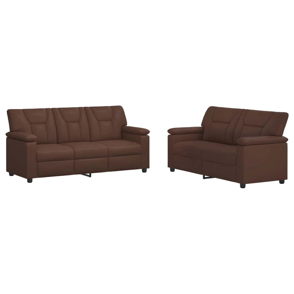 Set di divani 2 pcs Marrone Similpelle 3430568