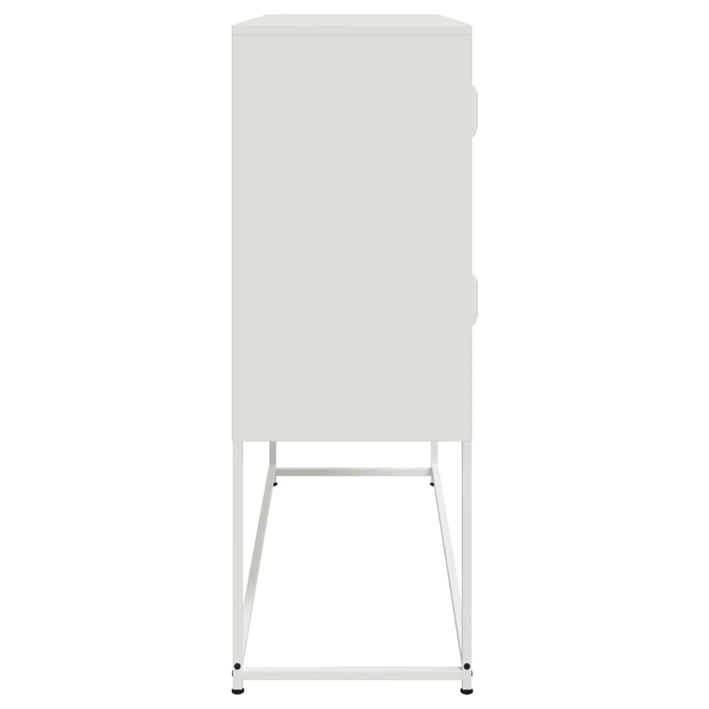 Buffet credenza cassettiera armadio mobile contenitore organizer per cucina soggiorno salotto 100,5 x 39 x 107 cm acciaio bianco 02_0030143
