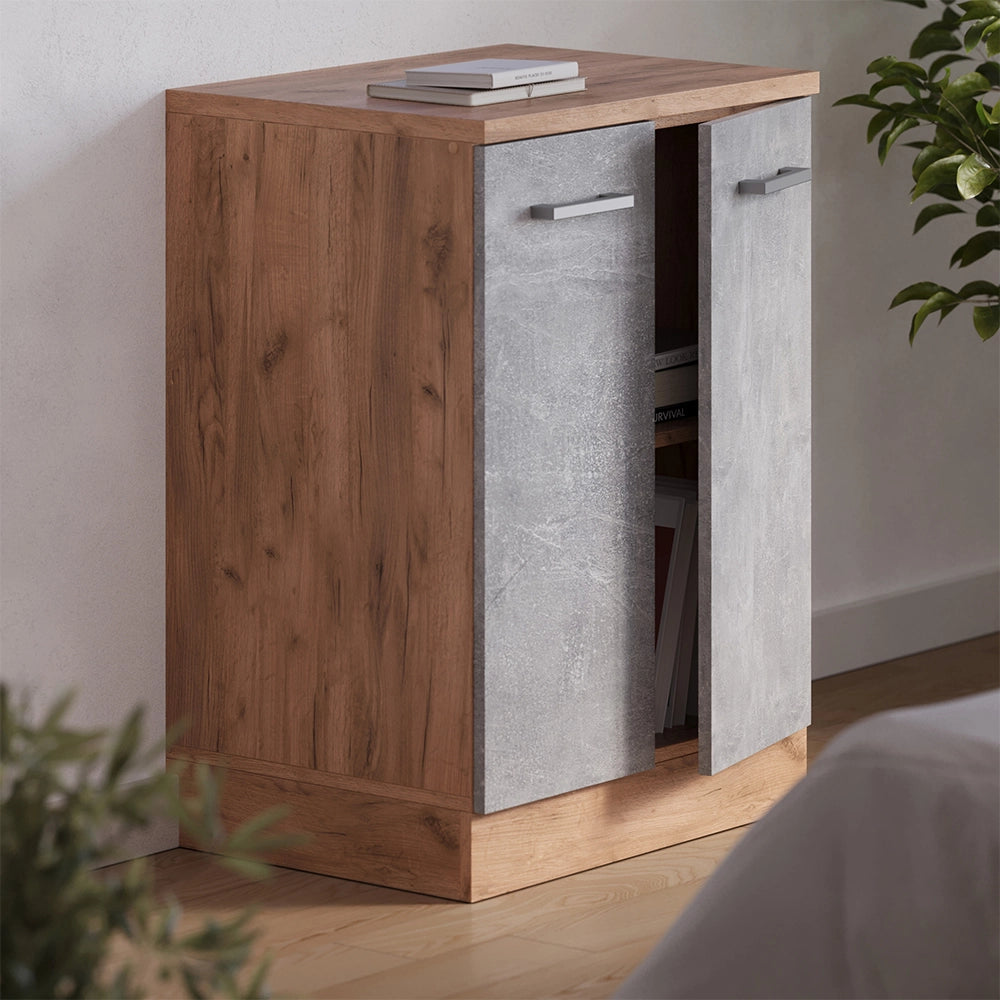 Mobile per mansarda Rion Calcestruzzo/Rovere dorato 60 x 83.8 cm senza inclinazione con 2 ante Vicco