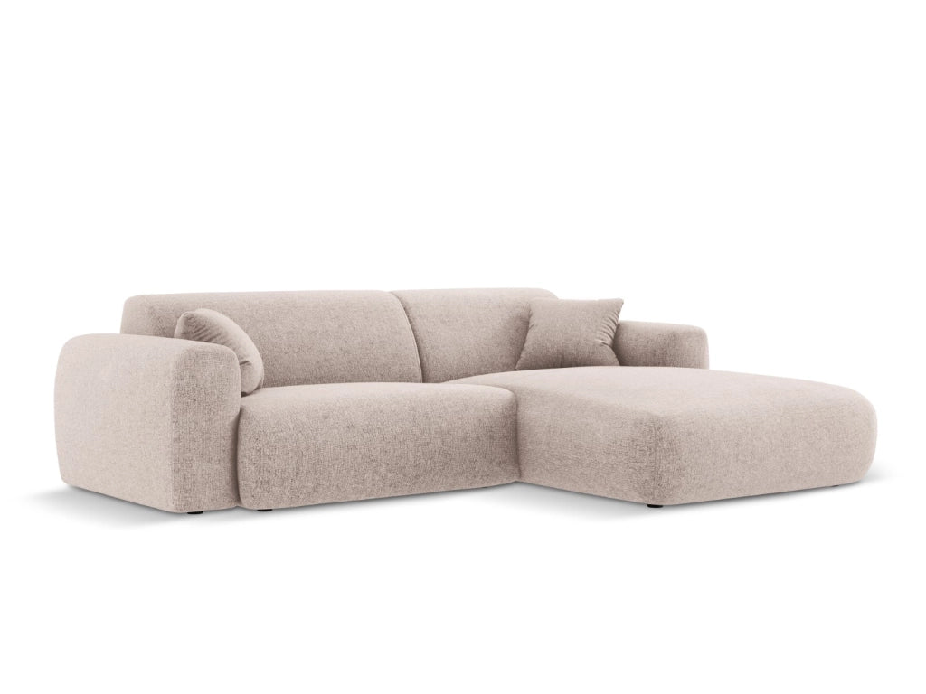 Cosmopolitan Design - Divano angolare destro "Nolio" 4 posti in ciniglia beige 