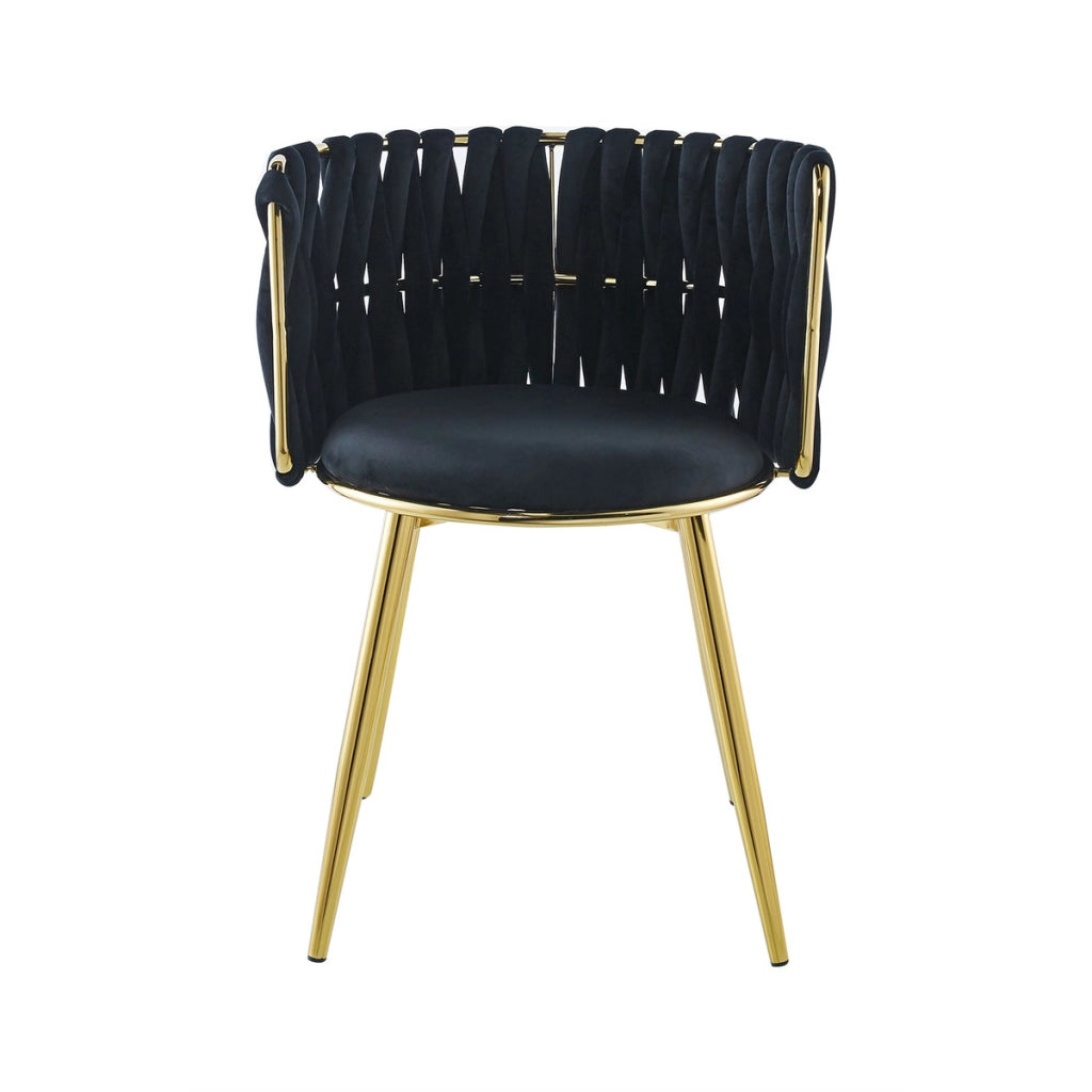 Set di 2 sedie Milla 100 in velluto nero e oro