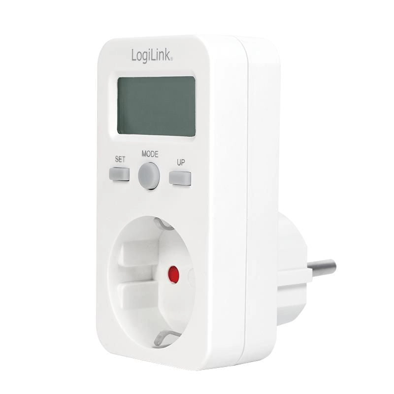 LogiLink EM0002 Misuratore di Consumo Energetico Presa Schuko 16A 3680W Display LCD kWh