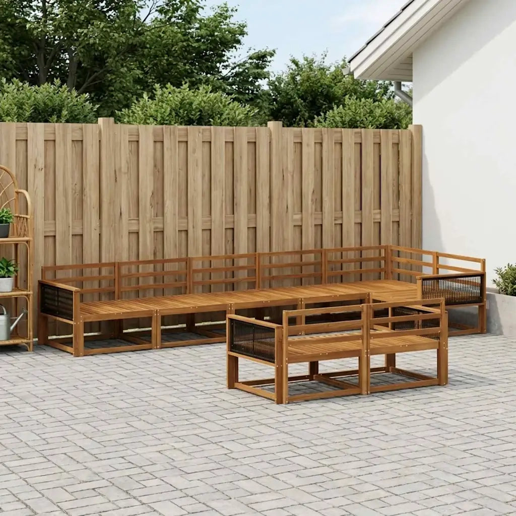 Set di divani da esterno 8 pcs Naturale