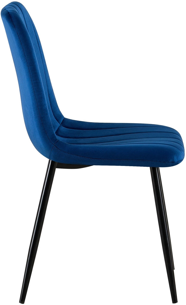 Set di 4 sedie Dijon blu,Velluto