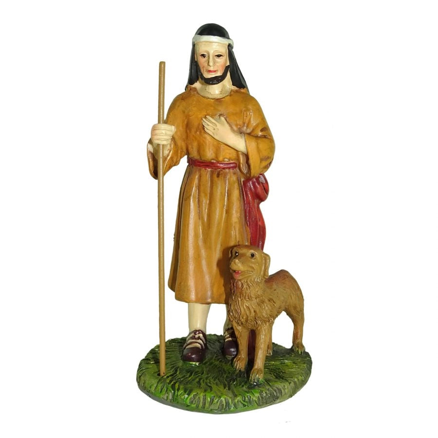 Pastore con cane  per presepe da 10 cm