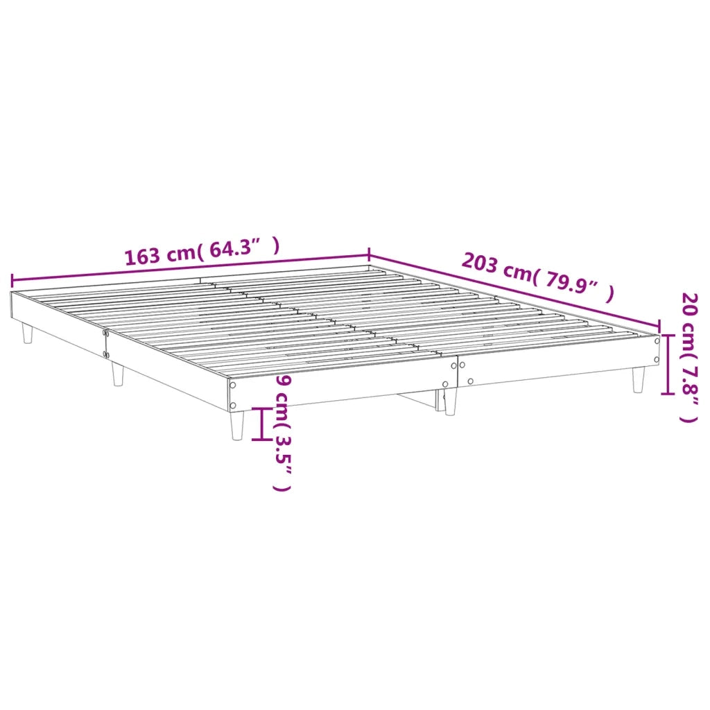 Giroletto senza Materasso Rovere Fumo 160x200 cm in Truciolato