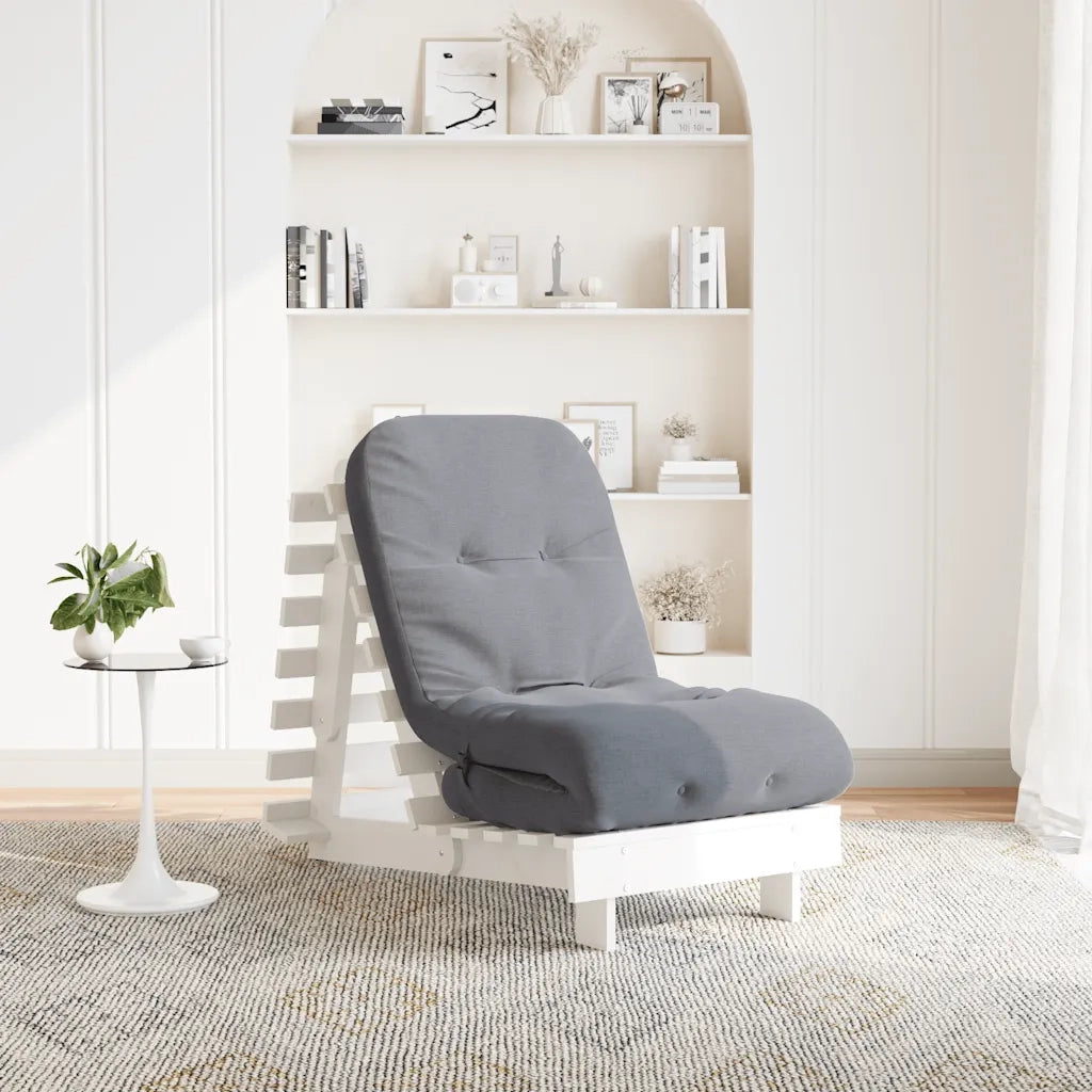 Divano Letto Futon con Materasso-Sofa Letto-Daybed Bianco 60x206x11cm Legno Pino