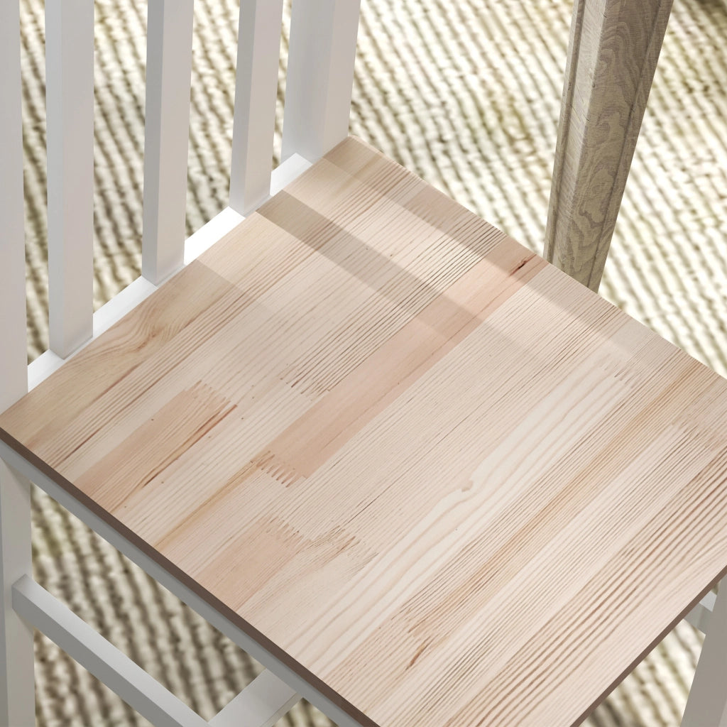 Sedia da pranzo ¨C zephmum ¨C bianco legno 38,5x47,5x99 cm