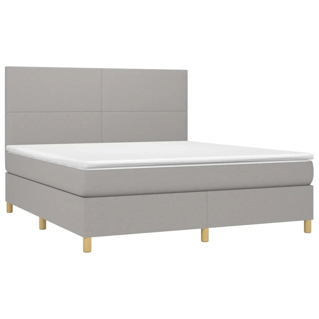 Giroletto a Molle con Materasso Grigio Chiaro180x200 cm Tessuto cod mxl 62053