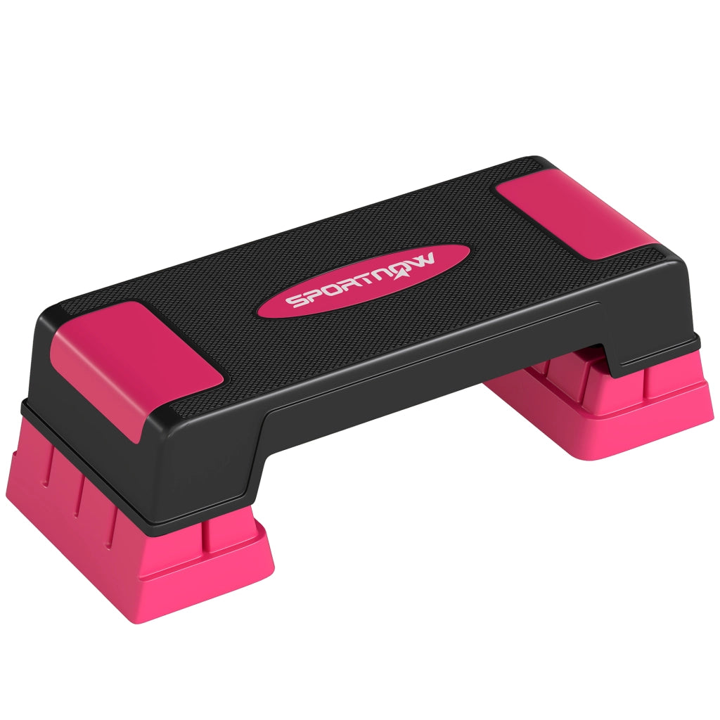 Stepper Fitness Aerobic Regolabile in Altezza ¨C Minimal ¨C Nero e Rosa 12/17,5/22,5 cm