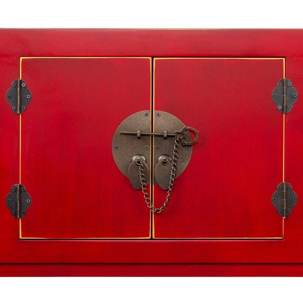 Credenza in legno con 6 cassetti e 2 porte 95x24x79h cm