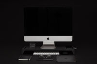 Supporto Monitor da Scrivania 56x20x5,7 cm con Entrata USB e Base di Ricarica Wireless Nero