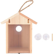 Nido per Uccelli in Legno con Zavorra - Ideale per Varietà di Uccelli - Fissaggio Solido - Design Translucido - Buona Isolazione