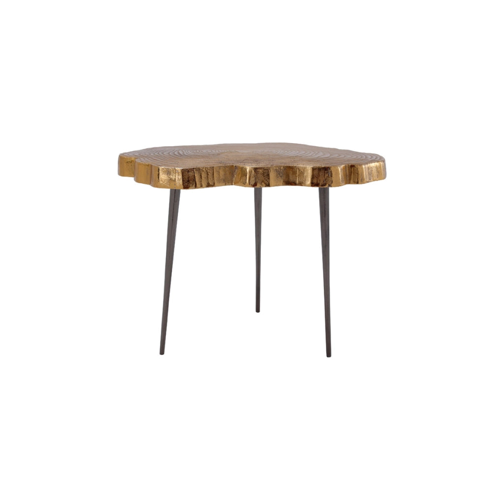 Tavolino Wood Art 225 in alluminio finitura oro