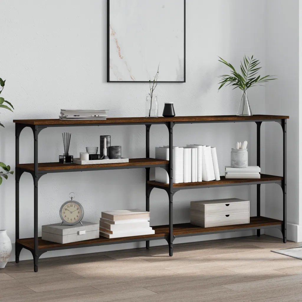 Tavolino Consolle Rovere Marrone 160x29x75 cm Legno Multistratocod mxl 83342