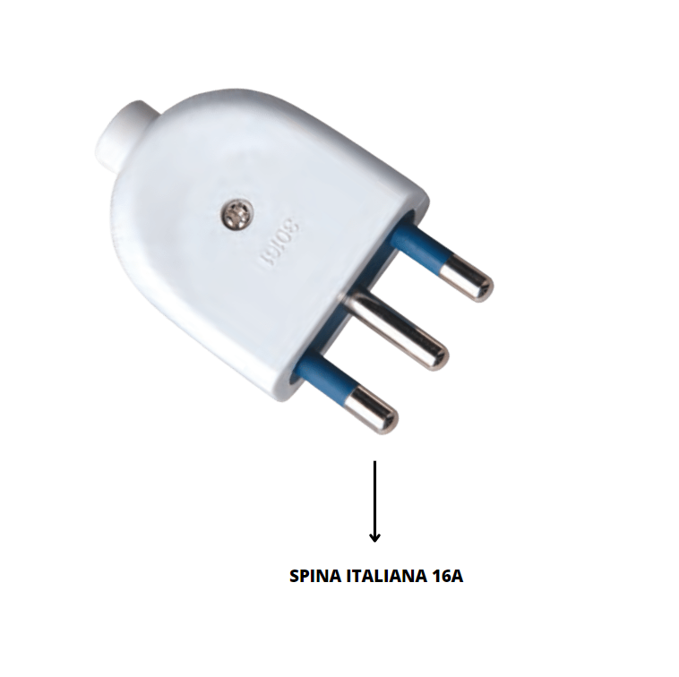 Spina elettrica bianca attacco grande 16 ampere ecova