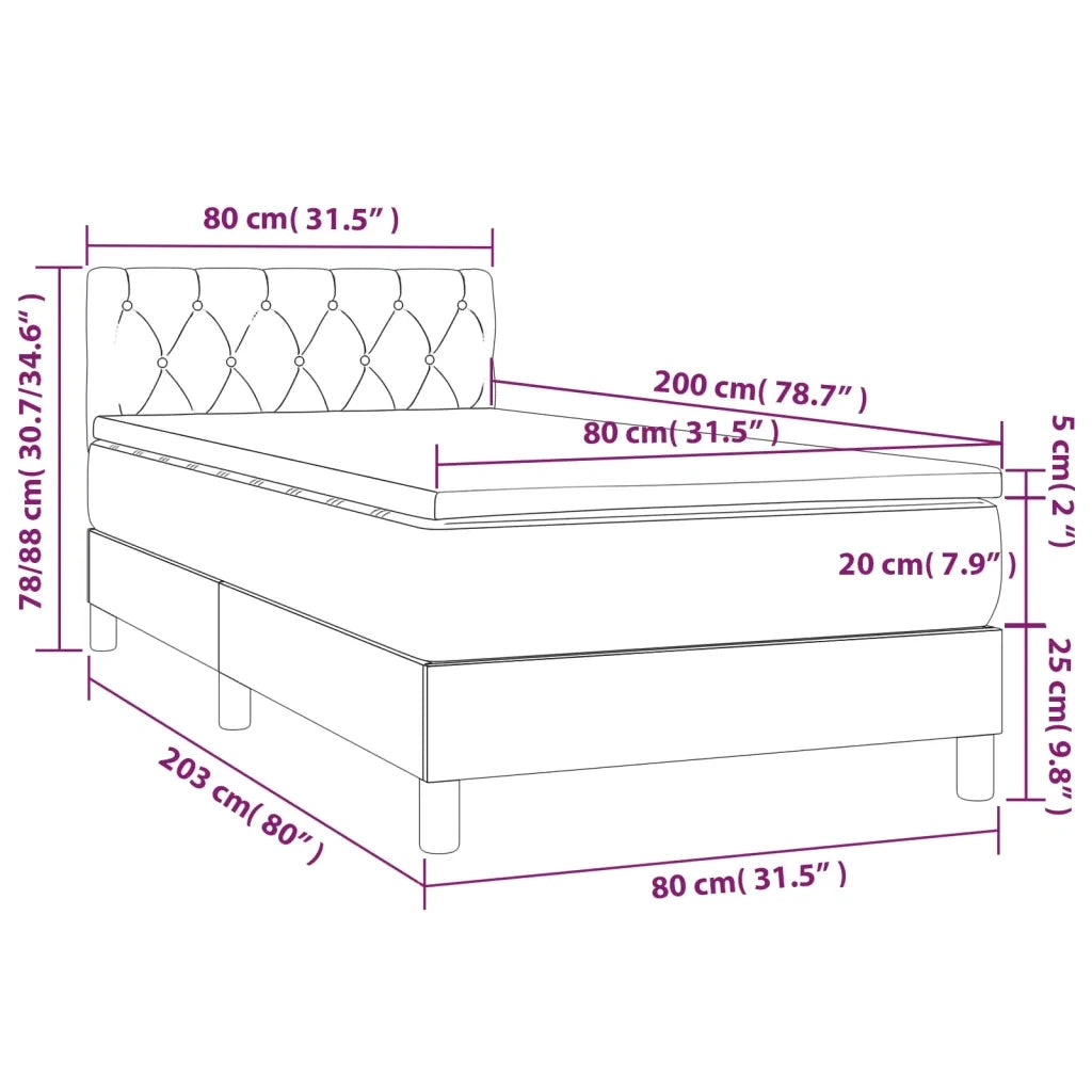 Giroletto a Molle con Materasso-Struttura Letto Blu 80x200 cm inTessuto 344332