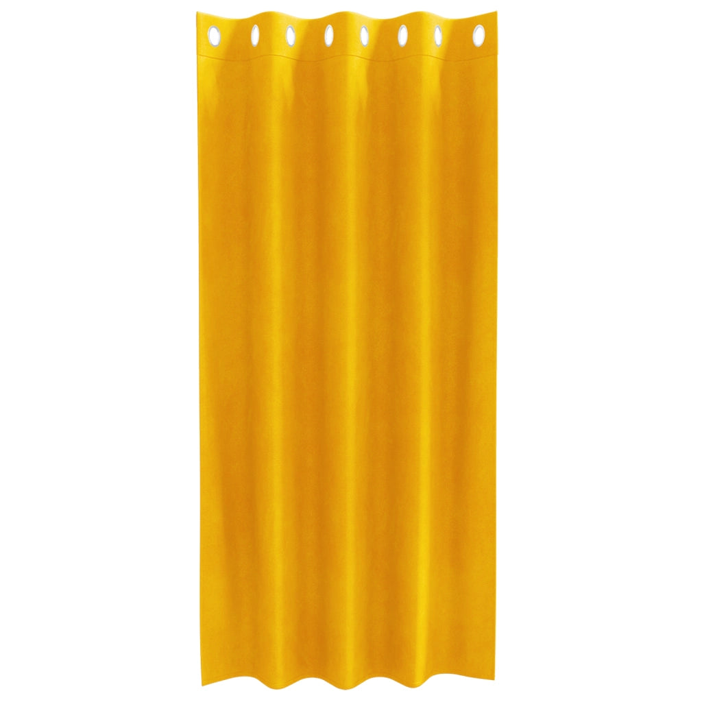 Tende Blackout con occhielli 2 pz Giallo Senape Velluto