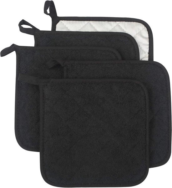Set di Supporti per Cottura in Cotone, 100% Katoen, Resistente al Calore, Supporti per Cottura Portatili per Cucina e Frittura, Nero