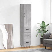 Credenza-Buffet-Armadio da cucina Grigio Sonoma 34,5x34x180 cm in Legno Multistrato 294293