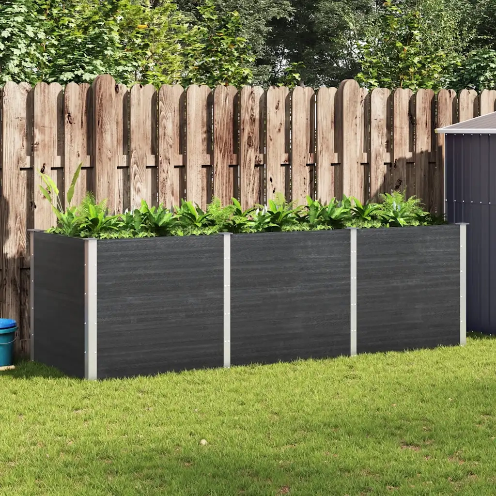 Fioriera Rialzata da Giardino 300x100x91 cm in WPC Grigio 318102