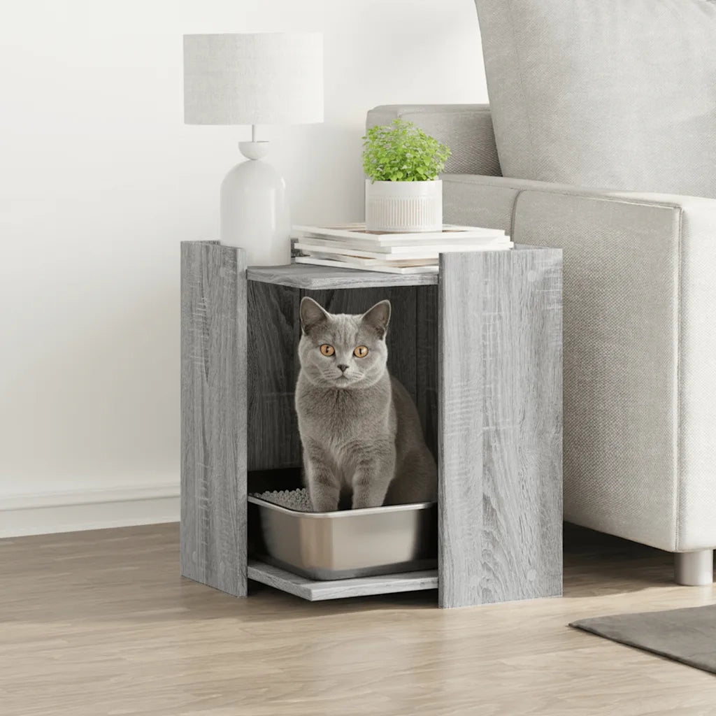 Recinto Lettiera Gatti Grigio Sonoma 60x40x40 cm in Truciolato 857747
