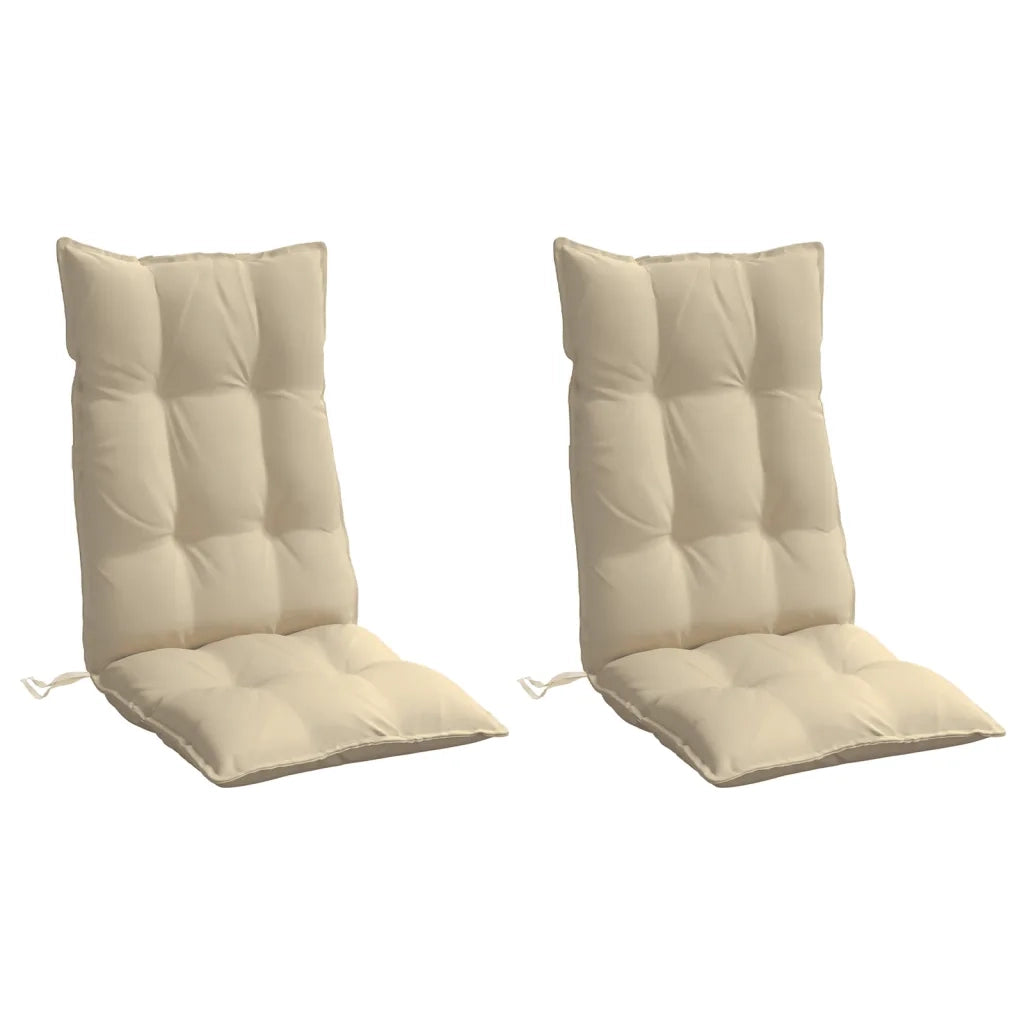 Cuscini per Sedia con Schienale Alto 2 pz Beige Tessuto Oxfordcod mxl 90697