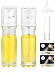 Set da cucina da 2 pezzi, flaconi di olio da 200ml, pennelli da olio per oli da cucina, flaconi di vetro riciclabili, pennelli da olio per frittate ad aria calda, con spazzola e ciotola per frittate ad aria calda, grigliate, insalate