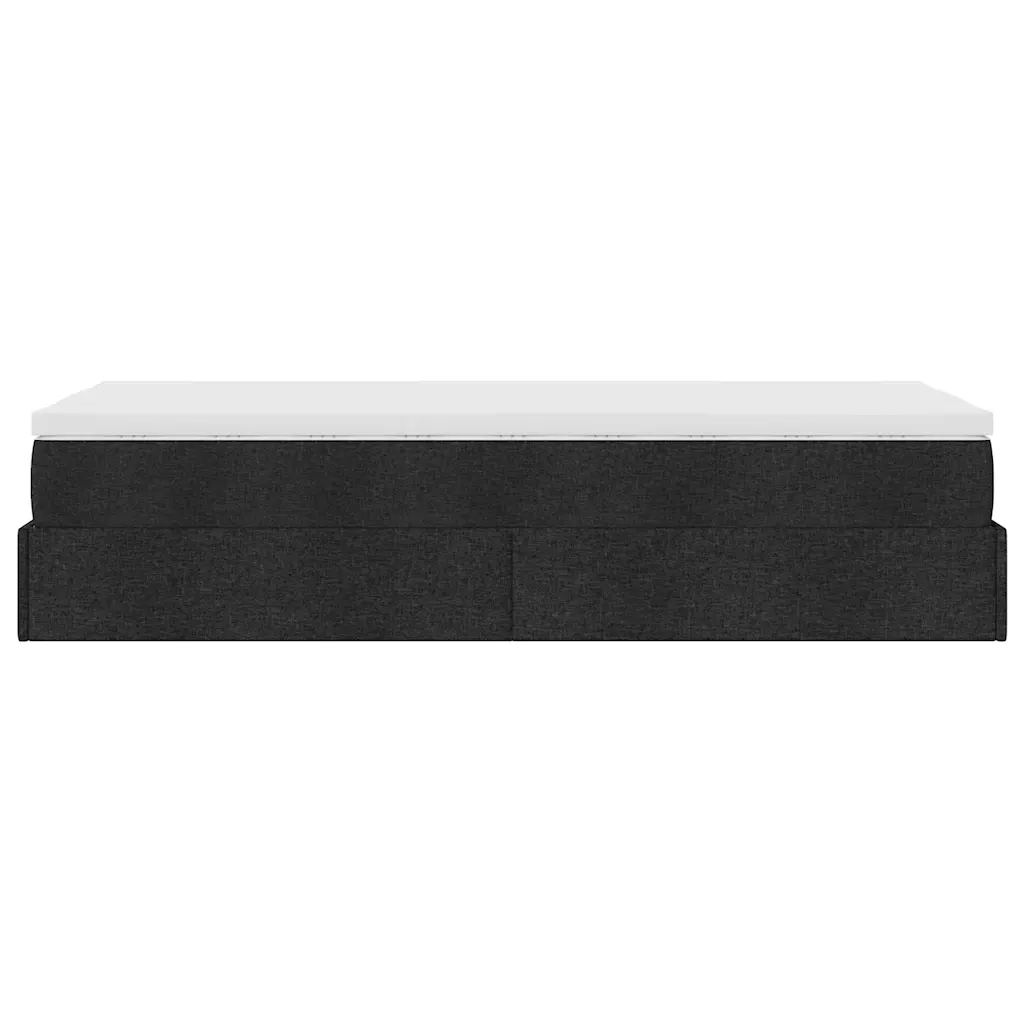 Struttura Letto Pouf con Materasso Nero 90x190 cm in Tessuto 3311073