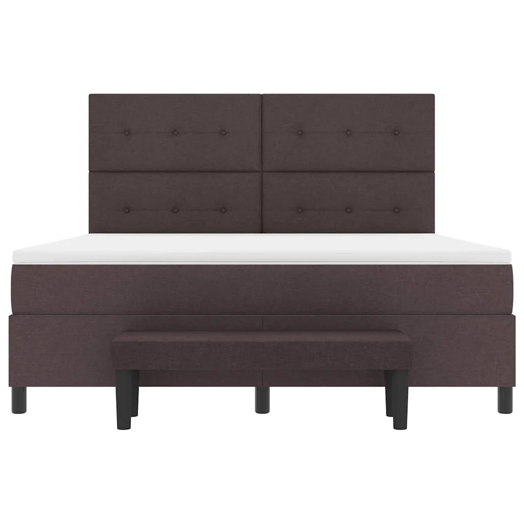 Letto a molle con materasso Marrone Scuro 180 x 200 cm Tessuto 3344089