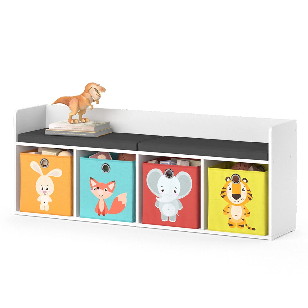 Vicco Scaffale per bambini Bianco 31.2 x 53.4 cm con 4 scatole pieghevoli opt.1