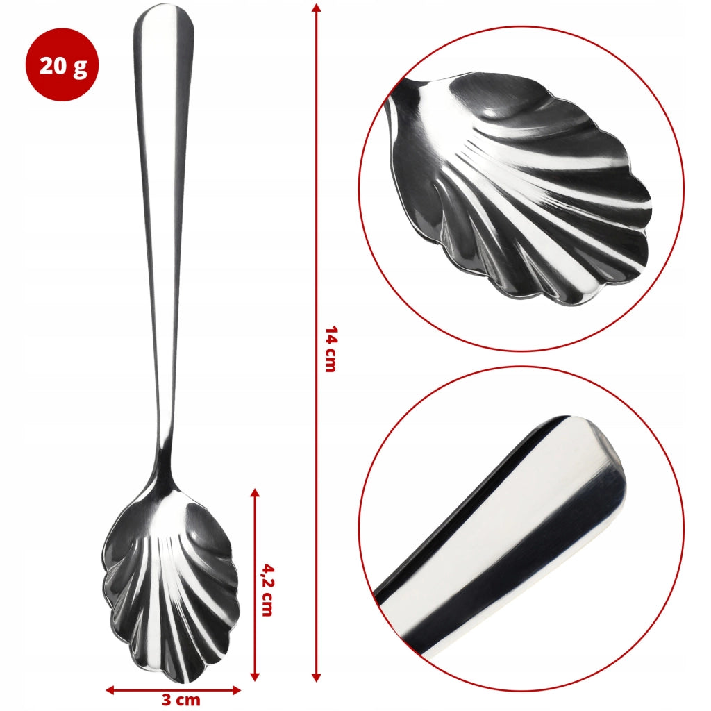 Cucchiaio da zucchero KADAX in acciaio inossidabile color argento, 14 cm, decorativo.