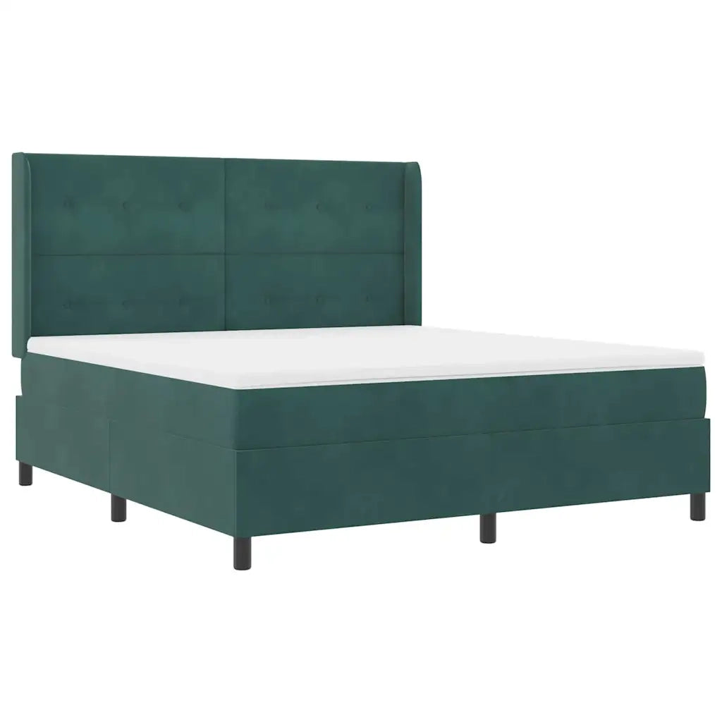 Letto a molle con strisce LED Verde Scuro 180 x 200 cm Velluto 3343883