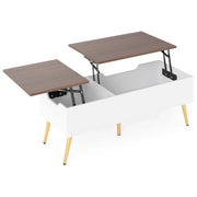 Tavolino da caffè con piano sollevabile 111 x 48 x 53,5 cm con 2 scomparti portaoggetti design accogliente in legno marrone 20_0013801