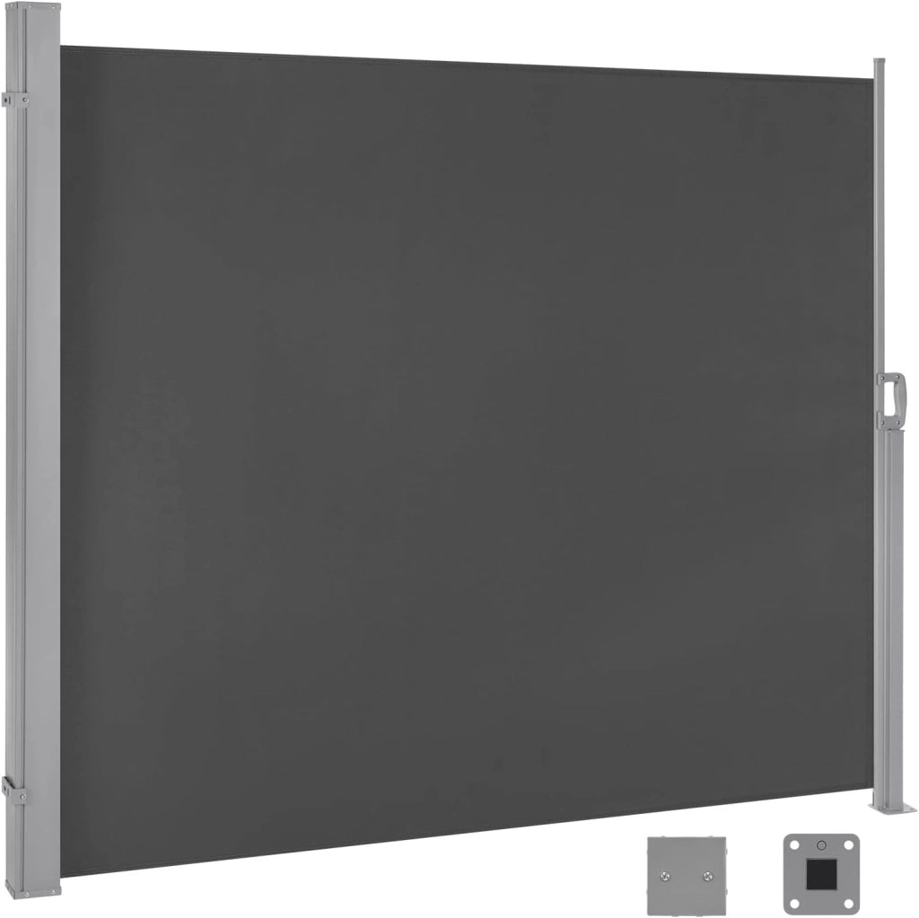 Paravento Esterno, Tenda Laterale Retrattile, 180x350 cm, Frangivista, Protezione Solare & Antivento, per Giardino, Balcone, Terrazza, Patio, Crema