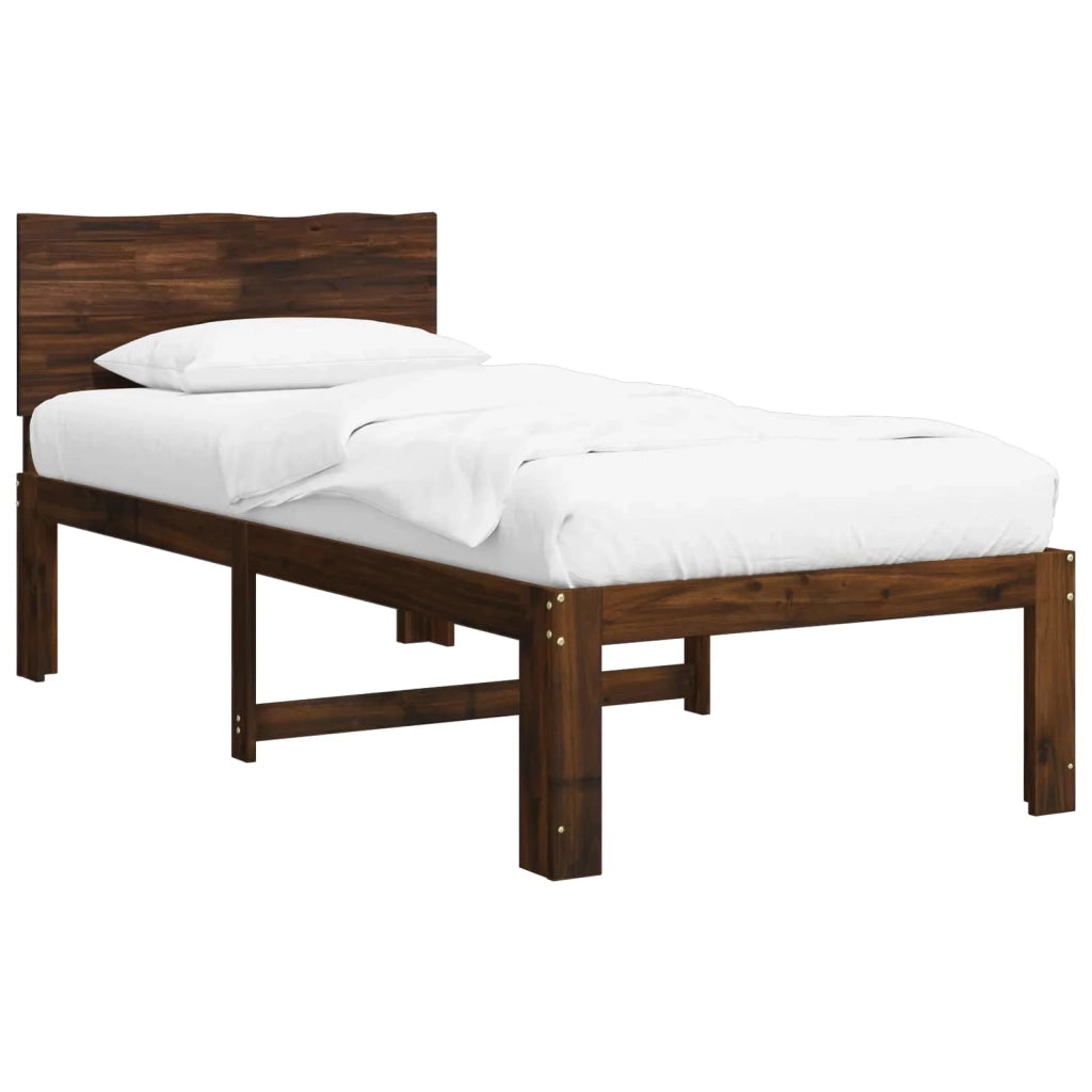 Letto Singolo con Testiera ROSTOCK Marrone Scuro 90 x 190 cm 903440