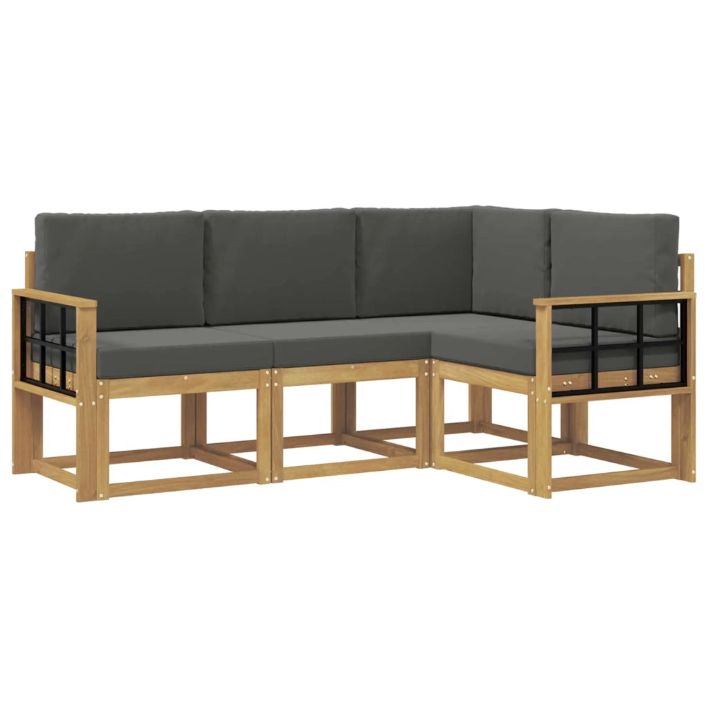 Set di divani da esterno con cuscino 4 pcs Bianco e Antracite