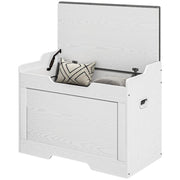 PANCA CONTENITORE DA 103L MULTIFUNZIONE IN LEGNO CON CUSCINO IN TESSUTO 75X40X56 CM BIANCO