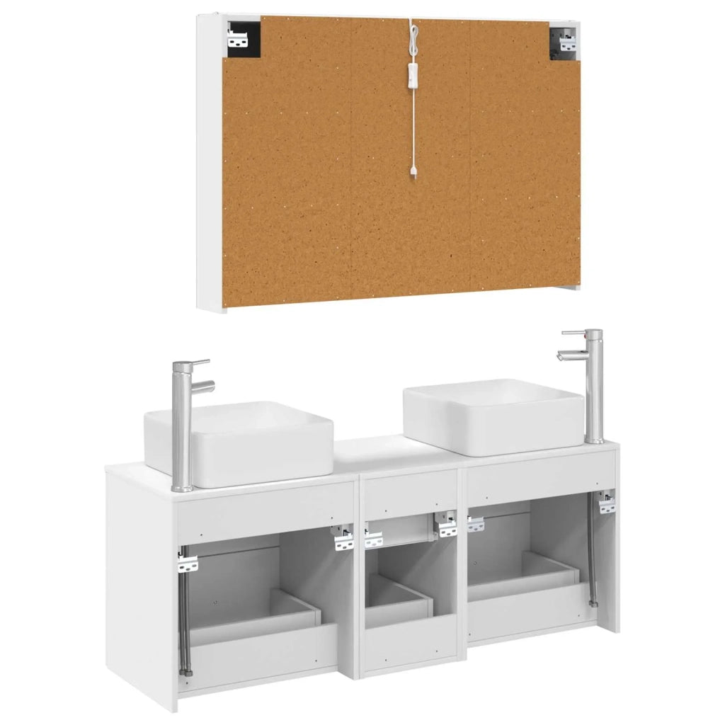 Set di mobili per il bagno 4 pcs Bianco 3406783