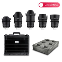 MF 14mm/24mm/35mm/50mm/85mm MK2 Custodia per obiettivi video VDSLR per Canon EF